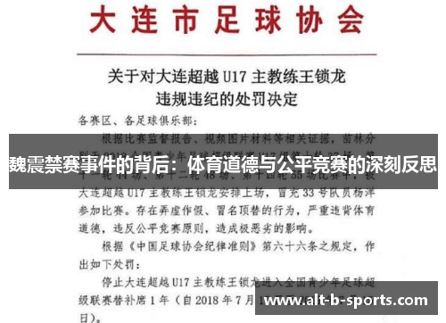 魏震禁赛事件的背后：体育道德与公平竞赛的深刻反思